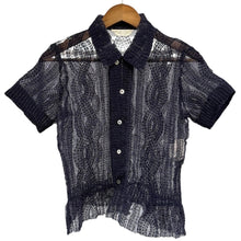 画像をギャラリービューアに読み込む, robe de chambre COMME des GARCONS ローブドシャンブルコムデギャルソン フロッキープリント加工シースルー半袖シャツ RB-040120 AD1999 13752