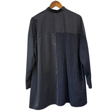 画像をギャラリービューアに読み込む, ENFOLD エンフォルド 23AW WINTER SHIRT 切替ストライプシャツ 300GA230-1540 38 ネイビー R14709