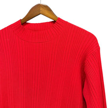 画像をギャラリービューアに読み込む, Vaporize ヴェイパライズ 22AW Random Rib Hi Neck M レッド リブ編みハイネックカットソー 14857