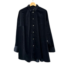 将图片加载到图库查看器,nagonstans ナゴンスタンス 25AW unbalance shirt アンバランスコーデュロイシャツ 470IA830-1231 M ブラック 15263
