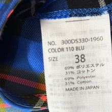 画像をギャラリービューアに読み込む, ENFOLD エンフォルド 20SS タータンチェック5分袖ワイドシャツ 300DS330-1960 38 ブルー R14717