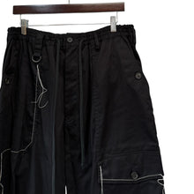 画像をギャラリービューアに読み込む, S'YTE by yohji yamamoto サイト ヨウジヤマモト COTTON TWILL COLOR STITCHING WORK PANT ステッチワークイージーパンツ 3 ブラック UT-P30-001 14815