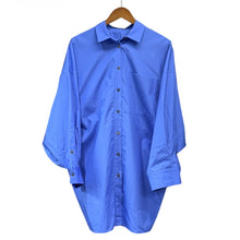 Load image into Gallery viewer, ENFOLD エンフォルド 25AW NAPE SHIRT オーバーサイズシャツ 300IA230-2151 38 ブルー 15253