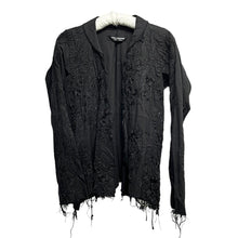 画像をギャラリービューアに読み込む, JUNYA WATANABE ジュンヤワタナベ 05SS 花柄刺繍カットオフコットンジャケット JO-J007 M ブラック 3476