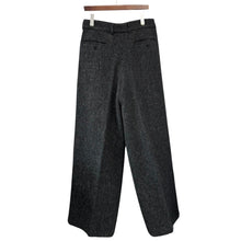 Load image into Gallery viewer, DRIES VAN NOTEN ドリスヴァンノッテン 24AW PIERS ウールツイードワイドタックパンツ 48 ブラック 14825
