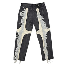 画像をギャラリービューアに読み込む, THUG CLUB サグクラブ Mohican Leather Denim Pants モヒカンフェイクレザーデニムパンツ TC24PT0402 14295