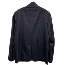 画像をギャラリービューアに読み込む, PRADA プラダ 22SS ストライプテーラードジャケット UGM169 S221 10D9 46 ネイビー 3532