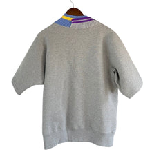 画像をギャラリービューアに読み込む, kolor BEACON カラービーコン 24SS RIB KNIT T-SHIRT ハイブリッド切替スウェットTシャツ 24SBM-T08236 3 グレー 15313