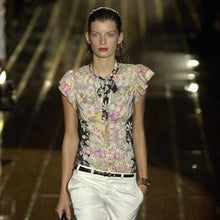 画像をギャラリービューアに読み込む, GUCCI グッチ 06SS 花柄シルクボウタイシャツ