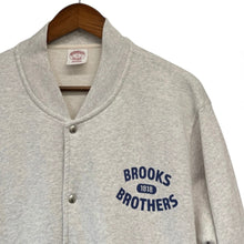 将图片加载到图库查看器,BROOKS BROTHERS ブルックスブラザーズ コットンフレンチテリーロゴベースボールジャケット M グレー 15157
