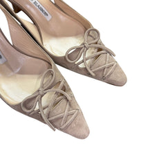 이미지를 갤러리 뷰어에 로드 , MANOLO BLAHNIK マノロブラニク スリングバックシューズ パンプス 35 1/2 ベージュ 14932