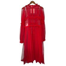 画像をギャラリービューアに読み込む, noir kei ninomiya ノワールケイニノミヤ 25SS MINI DRESS ナイロンチュールドレスワンピース 3O-O011 XS レッド 14835