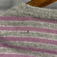 Lade das Bild in den Galerie-Viewer, Weekend Max Mara ウィークエンドマックスマーラ リボンデザイン装飾カシミヤノーカラーボーダーカーディガン 14463