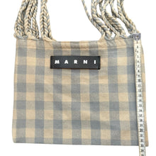 画像をギャラリービューアに読み込む, MARNI マルニ チェック柄ハンモックバッグ ブルー 15645
