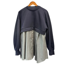 Load image into Gallery viewer, nagonstans ナゴンスタンス 25AW shirt layered round pullover レイヤードプルオーバーシャツ 470IA880-2161 M ネイビー 15258