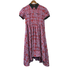 이미지를 갤러리 뷰어에 로드 , ha za ma ハザマ 2021PC 狂気を帯びて交わる五線のチェックワンピース S レッド 14721