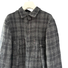 将图片加载到图库查看器,Y's ワイズ 24AW W/ CHECK RED STITCH BACK TUCKED OPEN TAB BLOUSE レッドステッチオープンタブウールチェックシャツ YO-B15-112 14228