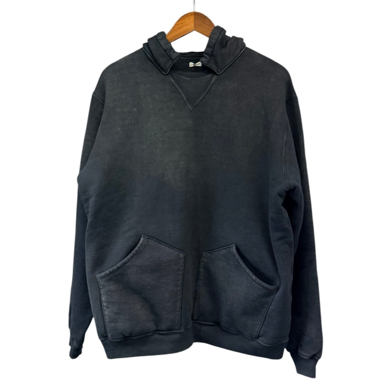 A.PRESSE アプレッセ 25AW Vintage Attached Hood Sweat Parka ヴィンテージ加工パーカー 25AAP-05-10 3 ブラック 15407 A.PRESSE アプレッセ 25AW Vintage Attached Hood Sweat Parka