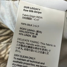 画像をギャラリービューアに読み込む, OUR LEGACY アワーレガシー REDUCED TROUSERS Raw Silk Stripe ストライプシルクイージーパンツ M2194RT