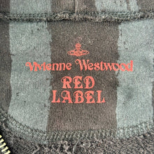 Lade das Bild in den Galerie-Viewer, Vivienne Westwood RED LABEL ヴィヴィアンウエストウッドレッドレーベル ストライププリントオーブ刺繍ジップアップパーカー 2 ブラック 15759