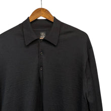 画像をギャラリービューアに読み込む, BATONER バトナー Essential SUPERIOR HIGH GAUGE MERINO POLO ロングスリーブニットポロシャツ BN-FU-008 3 ブラック 15044