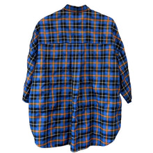 画像をギャラリービューアに読み込む, ENFOLD エンフォルド 20SS タータンチェック5分袖ワイドシャツ 300DS330-1960 38 ブルー R14717