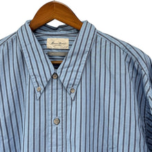 Lade das Bild in den Galerie-Viewer, marvine pontiak shirt makers マービンポンティアックシャツメーカーズ ボタンダウンストライプオーバーサイズシャツ MPSM-2203S F ブルー 15371