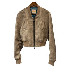이미지를 갤러리 뷰어에 로드 , ANDERSSON BELL アンダースンベル TANYA FAUX LEATHER PINTUCK BOMBER JACKET ショート丈フェイクレザーボンバージャケット awa516w M ベージュ 14741