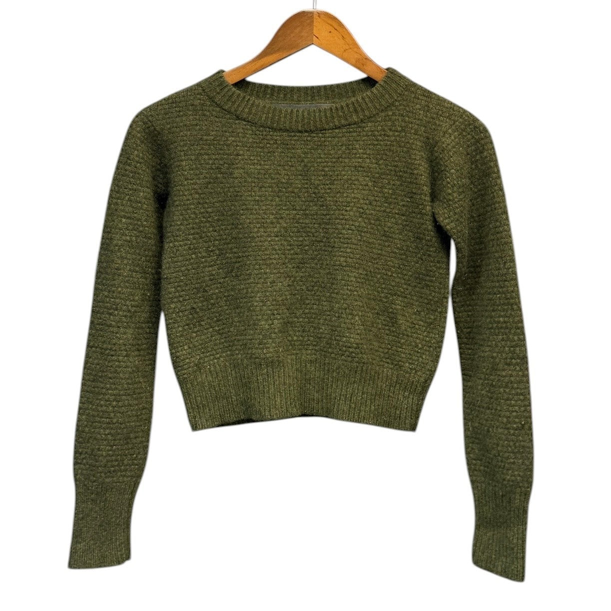 The Elder Statesman ジエルダーステイツマン クロップドカシミヤクルーネックニット XS カーキ 15328 The Elder Statesman ジエルダーステイツマン クロップドカシミヤ