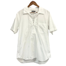 이미지를 갤러리 뷰어에 로드 , COMME des GARCONS HOMME PLUS コムデギャルソンオムプリュス 03SS プルオーバーレースアップ半袖シャツ PI-B041 14043