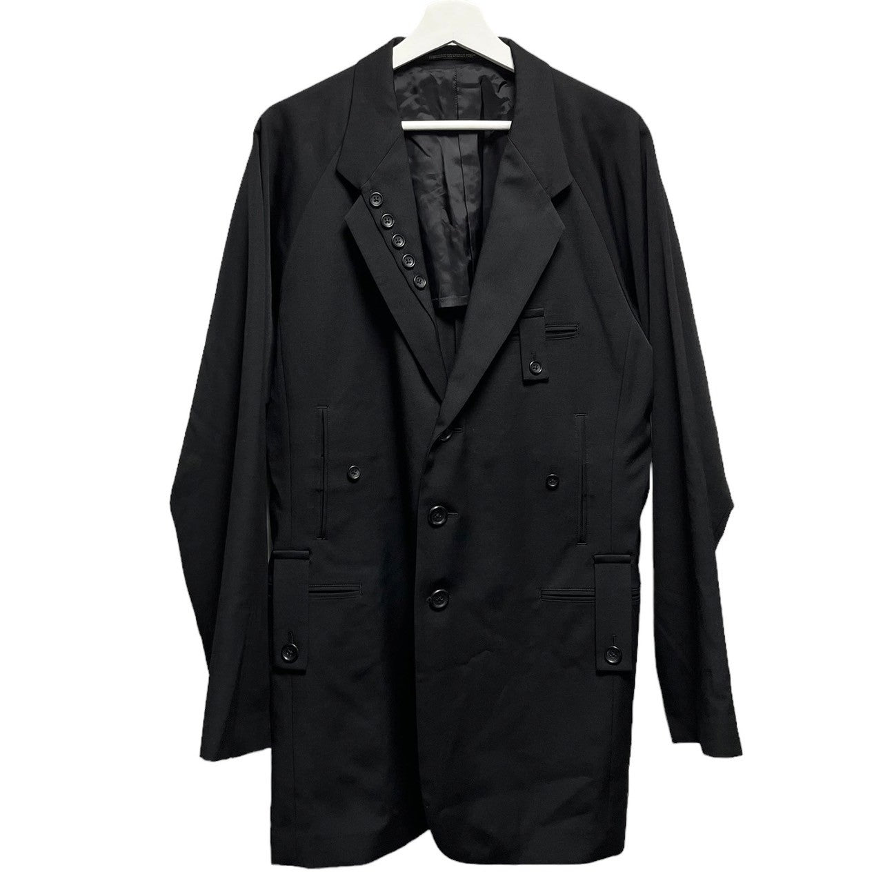 Yohji Yamamoto POUR HOMME ヨウジヤマモトプールオム 24SS GABARDINE I-LAPEL BUTTON 5PK  JACKET ウールギャバジンジャケット HS-J42-100