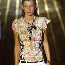 画像をギャラリービューアに読み込む, GUCCI グッチ 06SS 花柄シルクボウタイシャツ