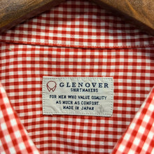画像をギャラリービューアに読み込む, GLENOVER グレンオーバー ギンガムチェックボタンダウン半袖シャツ L レッド 15459