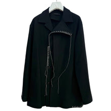 画像をギャラリービューアに読み込む, Y's ワイズ 24AW W/ FLANNEL HAND STITCHED LEFT FACING SHIRT JACKET ウールフランネルハンドステッチジャケット YO-J14-113 14229