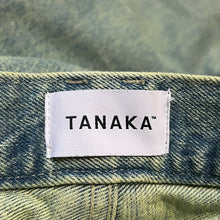 画像をギャラリービューアに読み込む, TANAKA タナカ THE SKATE JEAN TROUSERS クラッシュ加工ワイドテーパードデニムパンツ ST-134 BLEACH GREEN 33 グリーン 3495