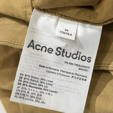 画像をギャラリービューアに読み込む, Acne Studios アクネストゥディオズ リネンブレンドコットンツイルロールアップストレートパンツ BK0457 14281