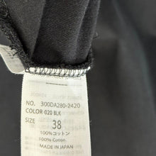 画像をギャラリービューアに読み込む, ENFOLD エンフォルド 20AW スビン天竺サイドドレープ長袖Tシャツ 300DA280-2420 38 ブラック 14559