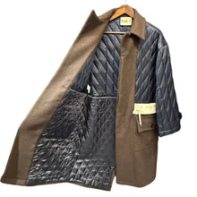 画像をギャラリービューアに読み込む, PLAN C プランシー 20AW ウール切替キルティングコート 36 ネイビー R14614