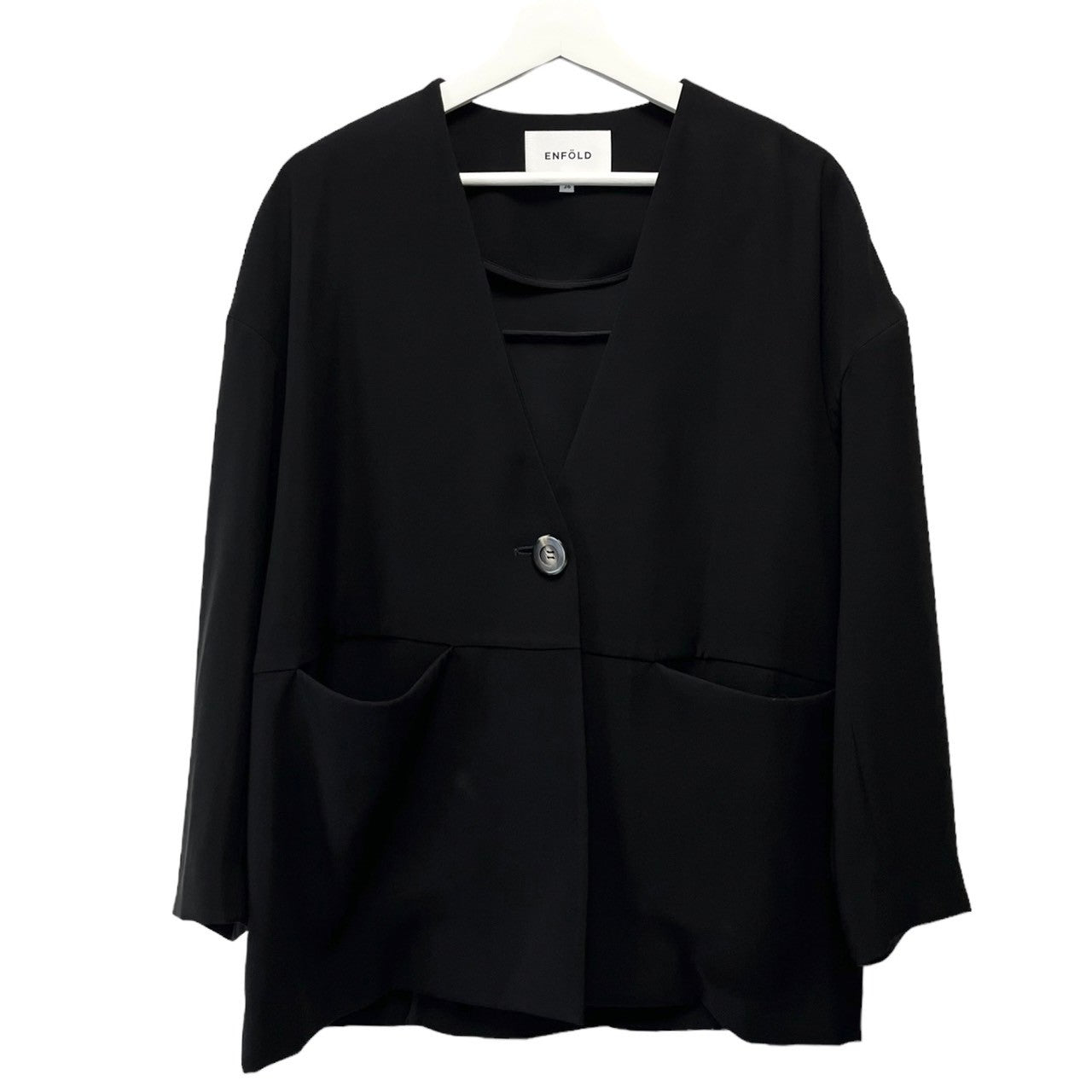 ENFOLD エンフォルド LOOSE JACKET ノーカラールーズジャケット