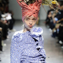 Load image into Gallery viewer, JUNYA WATANABE ジュンヤワタナベ 09SS フラワー刺繍ギンガムチェックノースリーブシャツ JC-B036