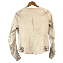 画像をギャラリービューアに読み込む, sisii シシ ユーズド加工ドレープノーカラーレザージャケット ライダースジャケット 14412