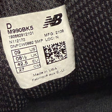 Load image into Gallery viewer, NEW BALANCE ニューバランス 990V5 ローカットスニーカー USA製 M990BK5 27cm 14256