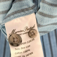 Lade das Bild in den Galerie-Viewer, marvine pontiak shirt makers マービンポンティアックシャツメーカーズ ボタンダウンストライプオーバーサイズシャツ MPSM-2203S F ブルー 15371