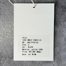 Load image into Gallery viewer, ANCELLM アンセルム 24SS WISM 別注 TUCK SWEAT PANTS ヴィンテージ加工タックスウェットパンツ ANC-PT43-EX