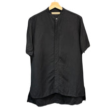 画像をギャラリービューアに読み込む, suzuki takayuki スズキタカユキ square-cut shirt リネンレーヨンシャツ S233-02 00 ブラック R14597