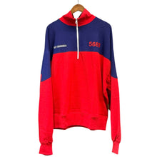 画像をギャラリービューアに読み込む, WILLY CHAVARRIA ウィリーチャバリア 19SS BUFFALO ZIP NECK ハーフジップスウェット M レッド×ネイビー 15677