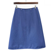 画像をギャラリービューアに読み込む, HERMES エルメス セリエボタンコットンフレアスカート 34 ブルー R14626
