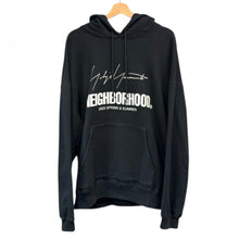 이미지를 갤러리 뷰어에 로드 , Yohji Yamamoto POUR HOMME×NEIGHBORHOOD ヨウジヤマモトプールオム ネイバーフッド YN. HOODED LS BLACK ロゴプリントプルオーバーパーカー HZ-T64-289 L ブラック 15276