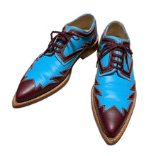 Load image into Gallery viewer, COMME des GARCONS コムデギャルソン 99AW 2トーンウエスタンレザーシューズ 23cm ブルー 3485