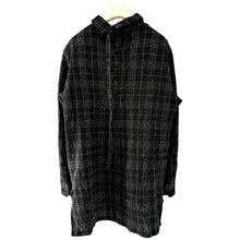 将图片加载到图库查看器,Y's ワイズ 24AW W/ CHECK RED STITCH BACK TUCKED OPEN TAB BLOUSE レッドステッチオープンタブウールチェックシャツ YO-B15-112 14228